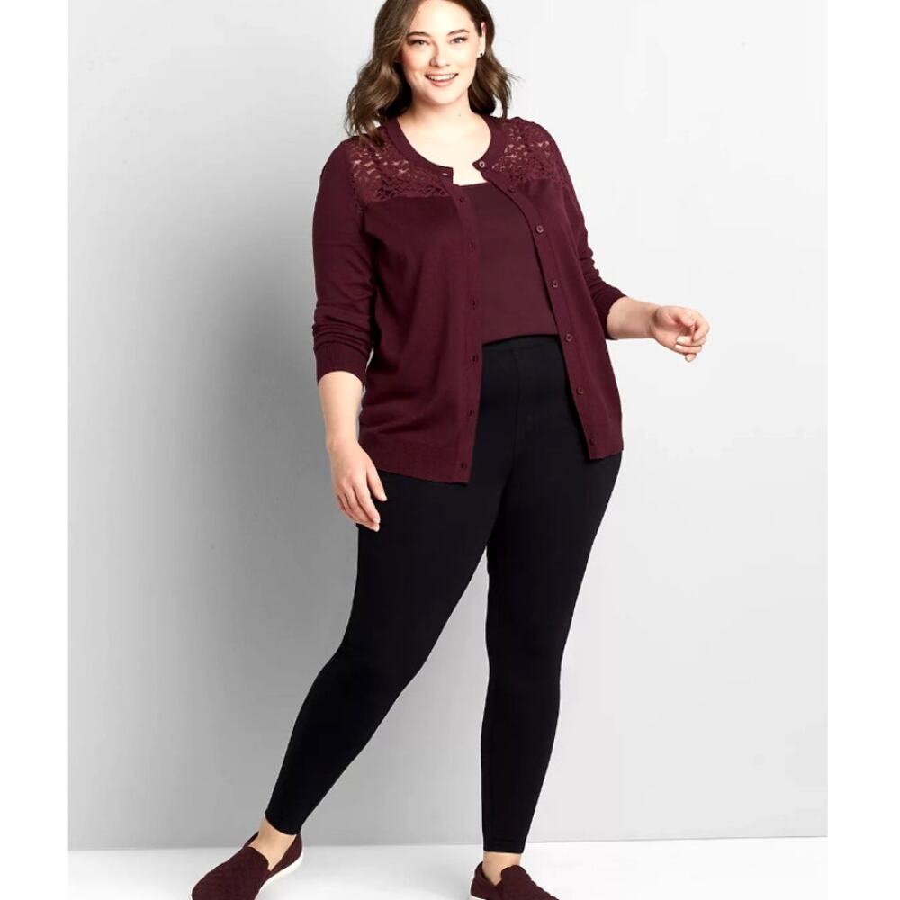 Lane Bryant Nylon Ankle Pants Dress Pants Magic Waist Black 18